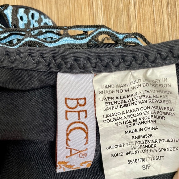 Becca by Rebecca Virtue Reveal Plunge One-Piece Color Blue/Black Size SP EUC - Picture 6 of 6
